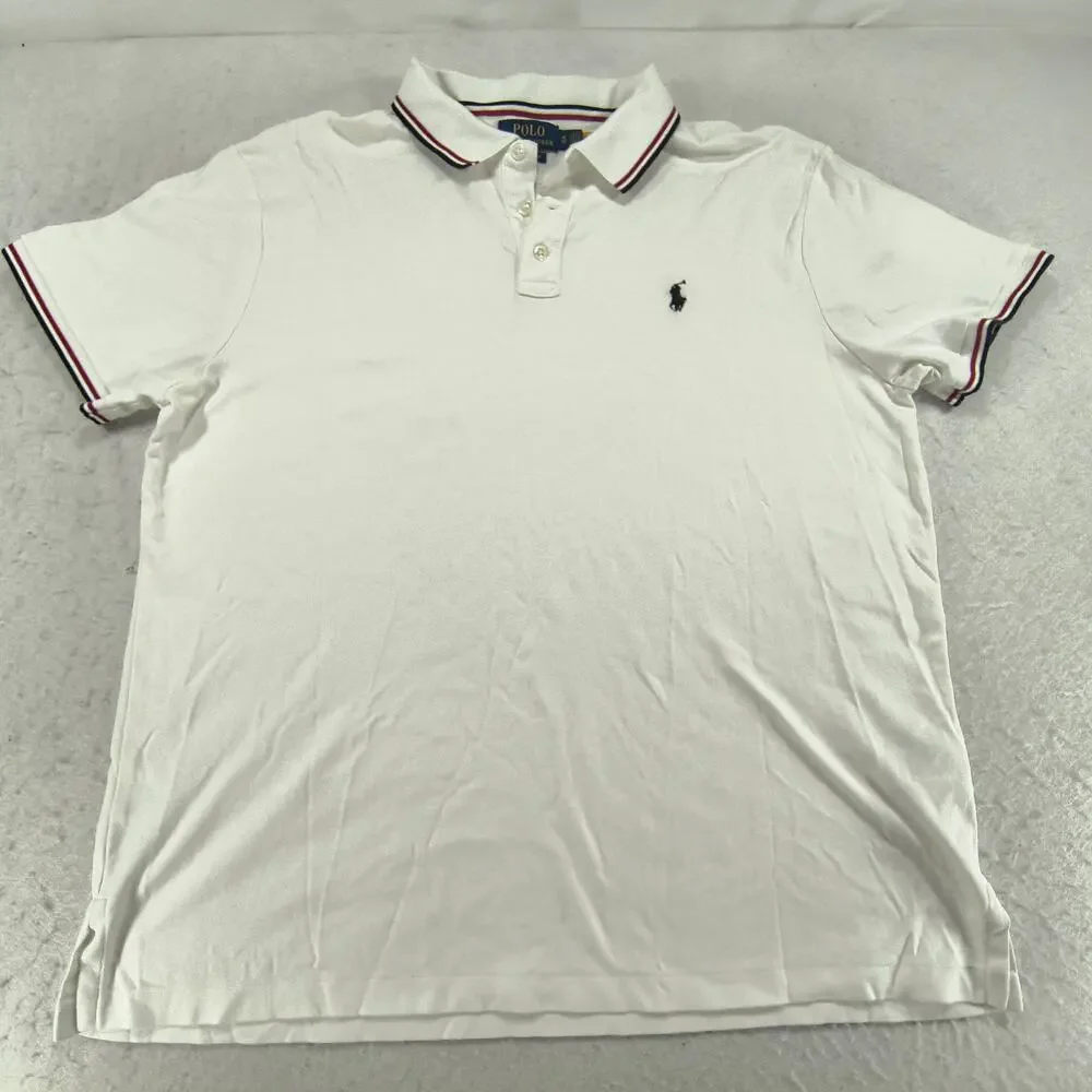 Polo Ralph Lauren Custom Slim Fit Polo Shirt Mens Size Extra Large XL White